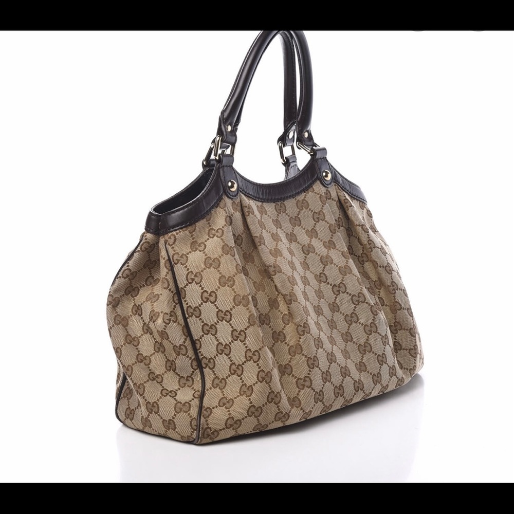 πGucci Sukey Monogram Leather Dark Brown Tote - Picture 15 of 15